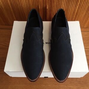 CLOSET CLOSING! Dark navy suede loafers size 39